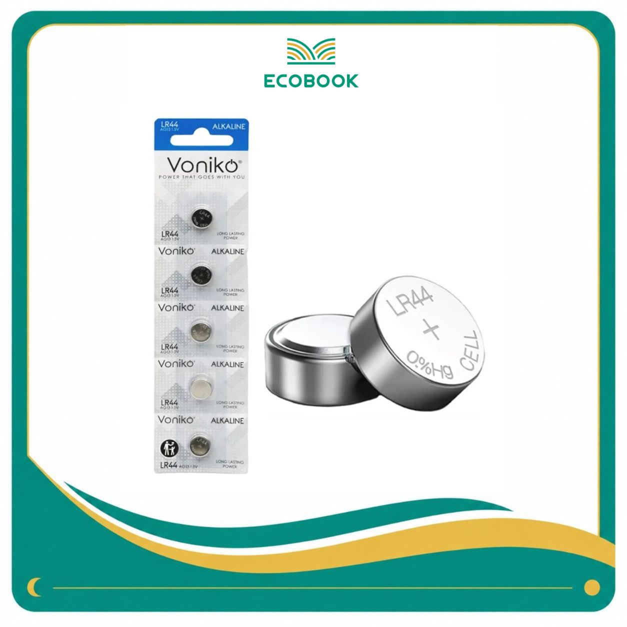Vỉ 5 Pin Cúc LR44 1.5V Voniko