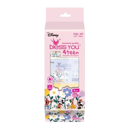 Khăn ướt mini - Bless You 4Teen 12 tờ (1 gói)
