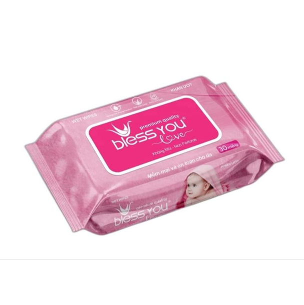 Khăn ướt Bless You LOVE 30 tờ