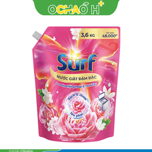 SURF Nước Giặt Hương Cỏ Hoa Diệu Kì Hồng Pháp và Nhài Tây 3.6kg