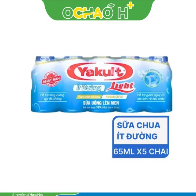 Sữa uống lên men yakult ít đường 65ml x 5 chai