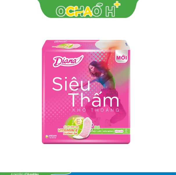 Băng vệ sinh DIANA siêu thấm siêu mỏng không cánh 8 miếng