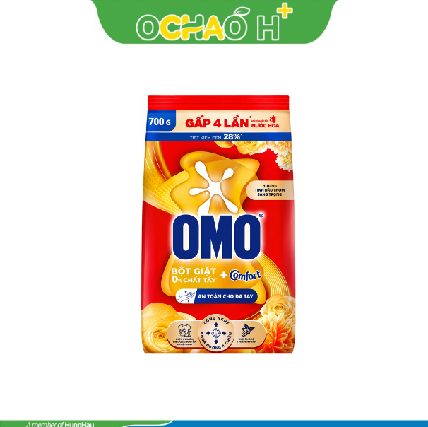 OMO Bột Giặt Comfort Tinh Dầu Thơm Sang Trọng Gói 700g