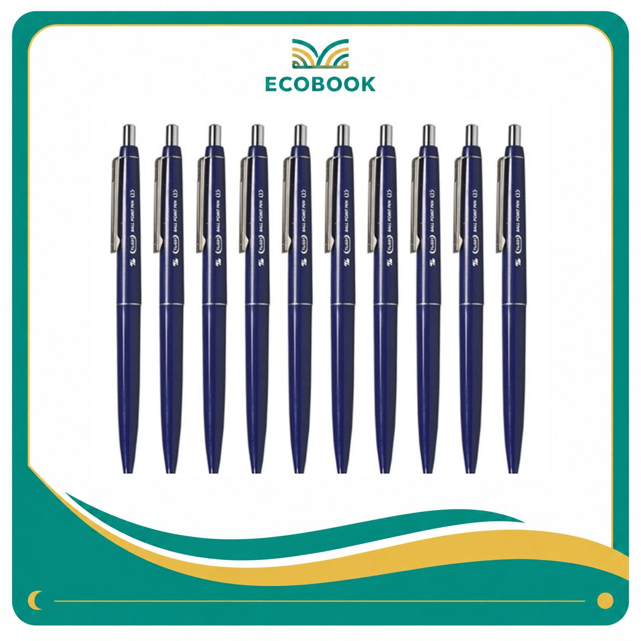 Combo 10 Cây Bút Bi Xanh Thiên Long TL-027 Chính Hãng – Ngòi 0.5mm, Viết Êm Mượt